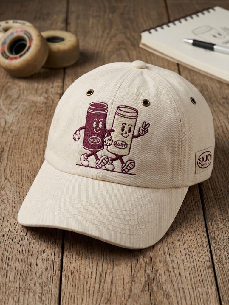 Bone Saucy Bege com Ilustracao